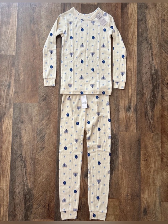 GAP Other - Baby Gap Organic Cotton Blue and Cream Hanukkah 2 piece Set pajamas size 5 new